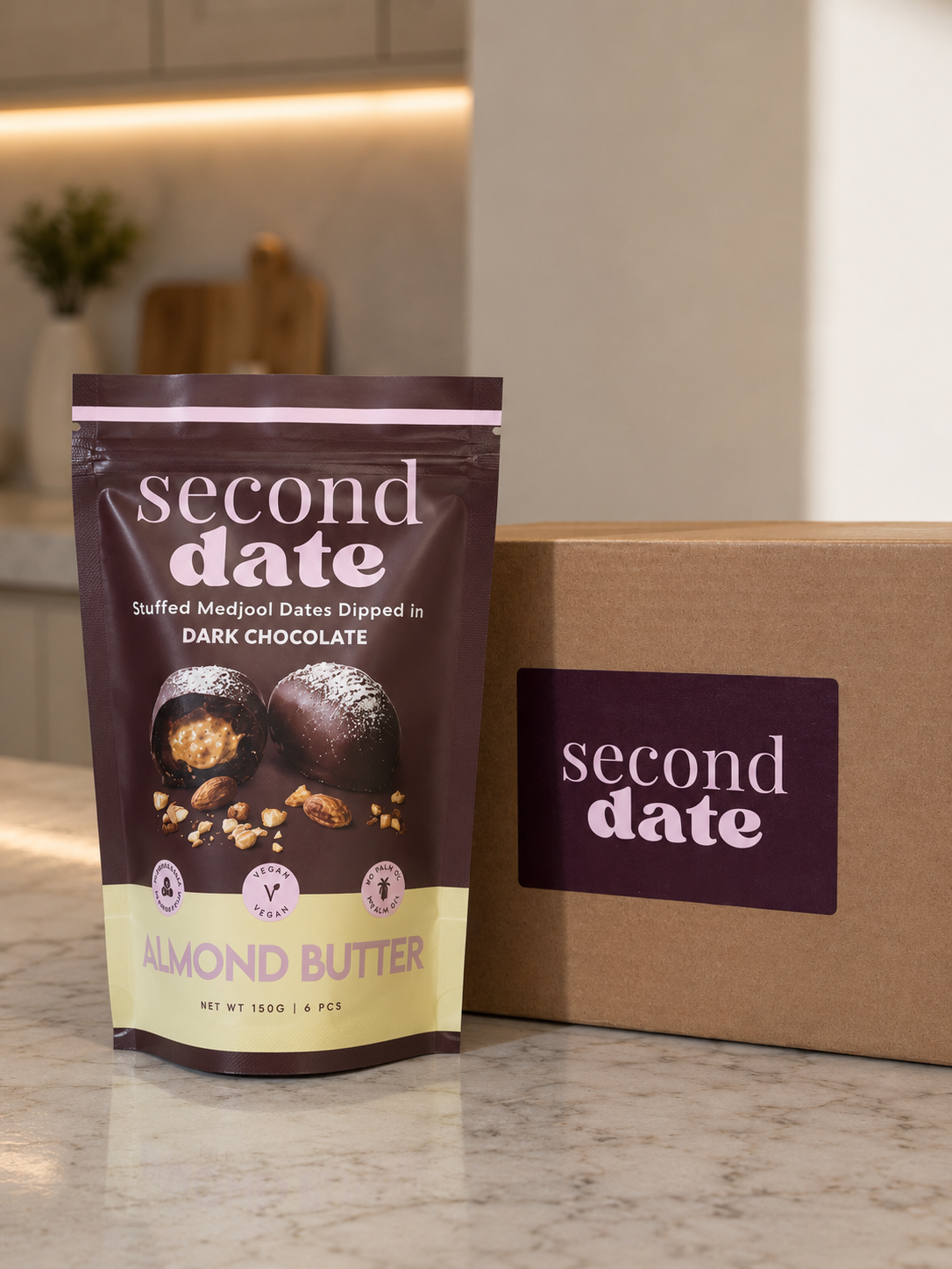 Medjool dates stuffed with almond butter