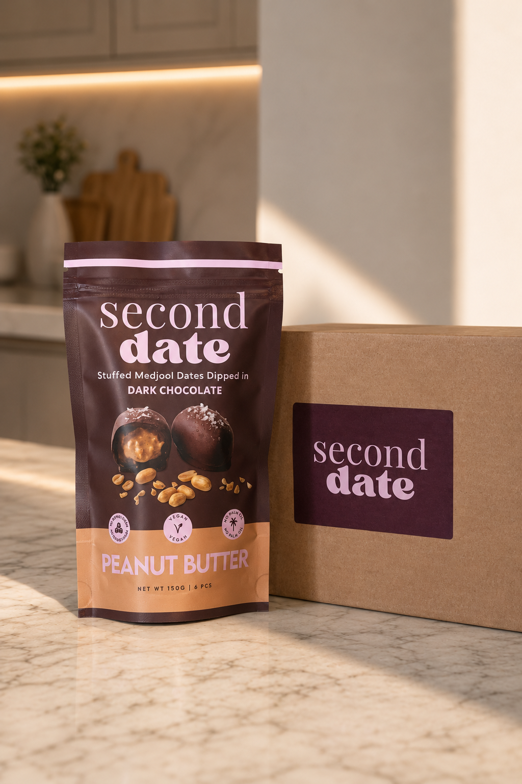 Medjool dates stuffed with peanut butter